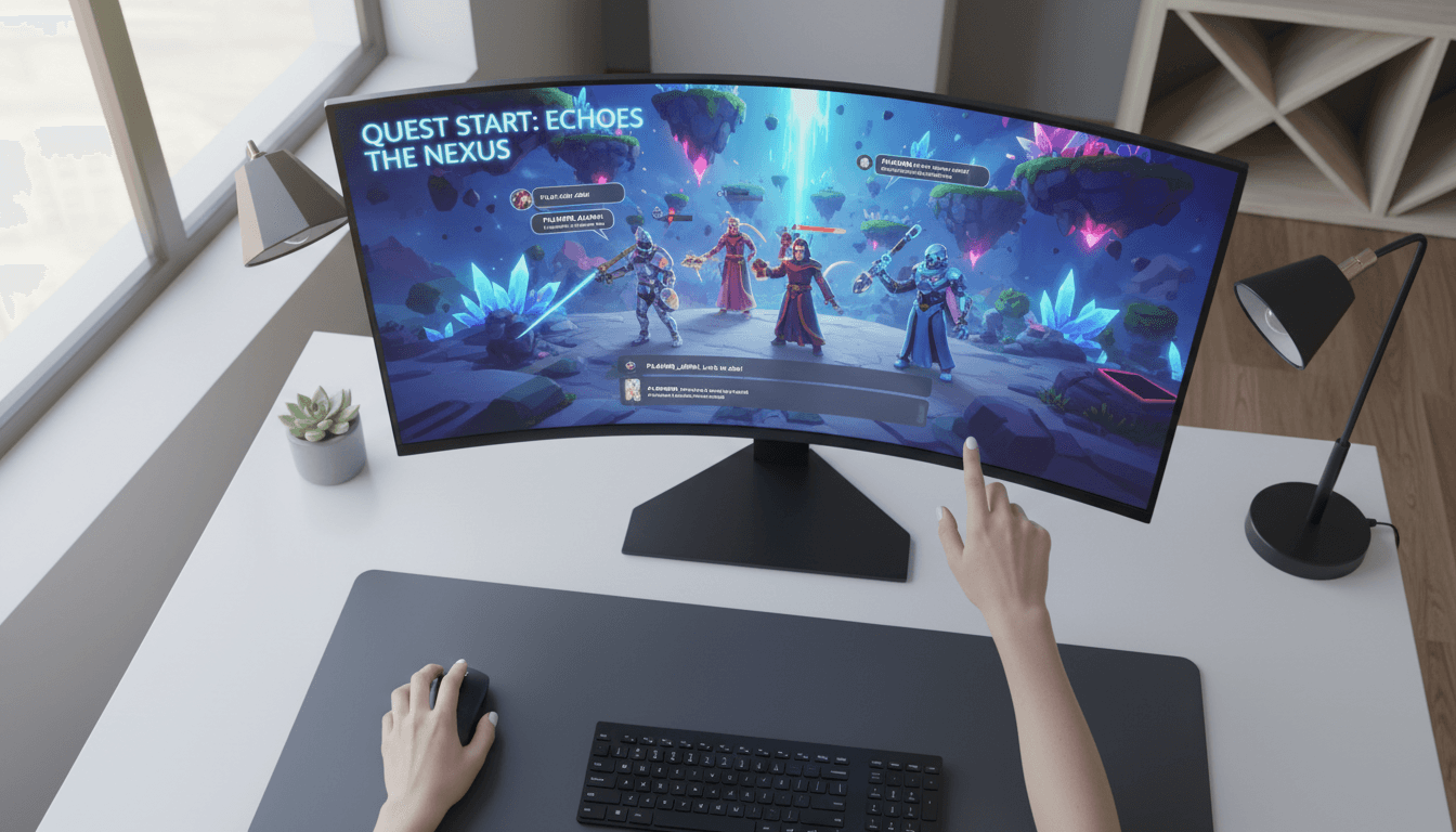 Desktop user engaging with LolGames 3D AI chat roleplay application