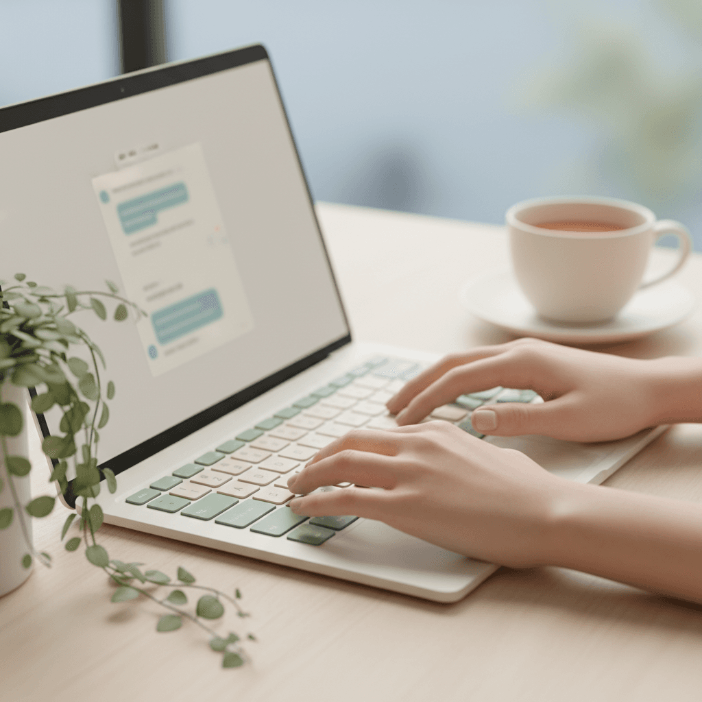 AI chat interface with character responses and conversation history